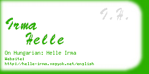 irma helle business card